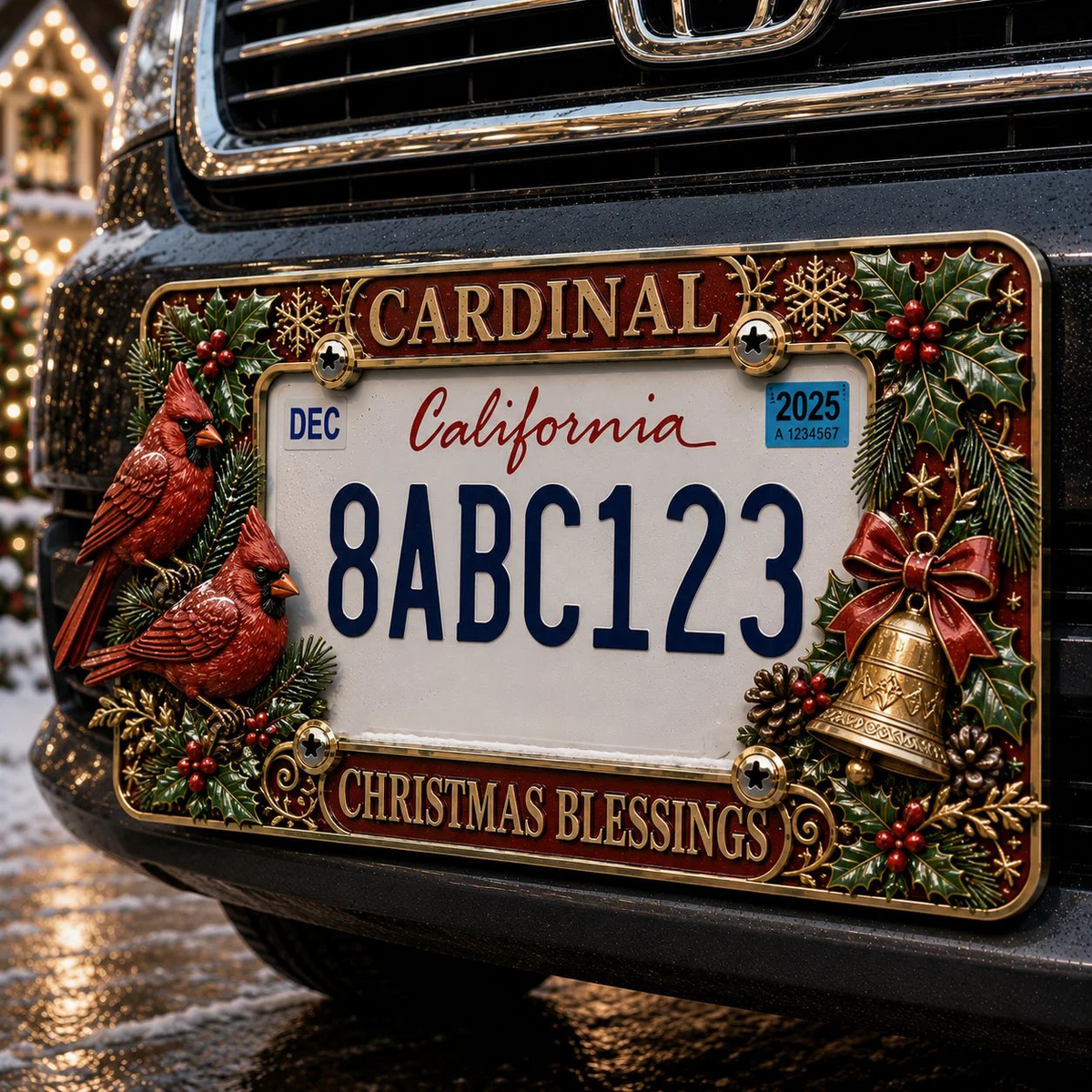 🎄Christmas License Plate Frame – Festive Style for Every Ride