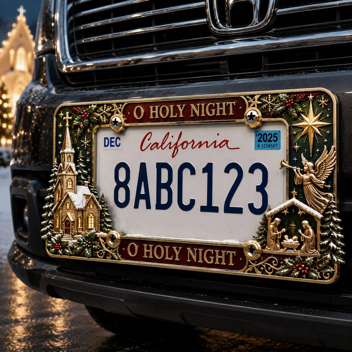 🎄Christmas License Plate Frame – Festive Style for Every Ride