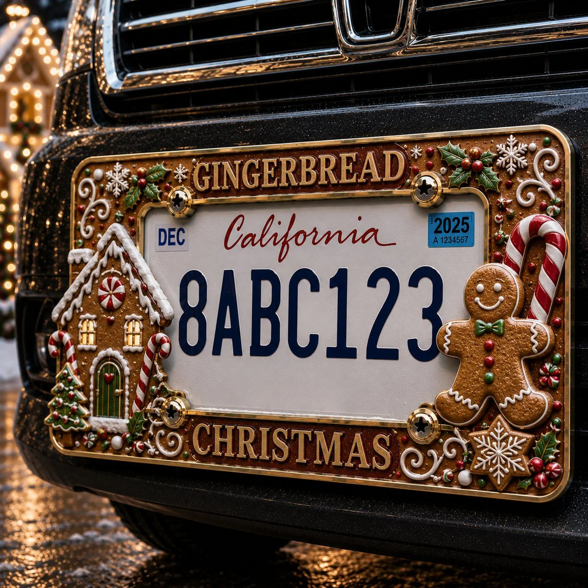 🎄Christmas License Plate Frame – Festive Style for Every Ride
