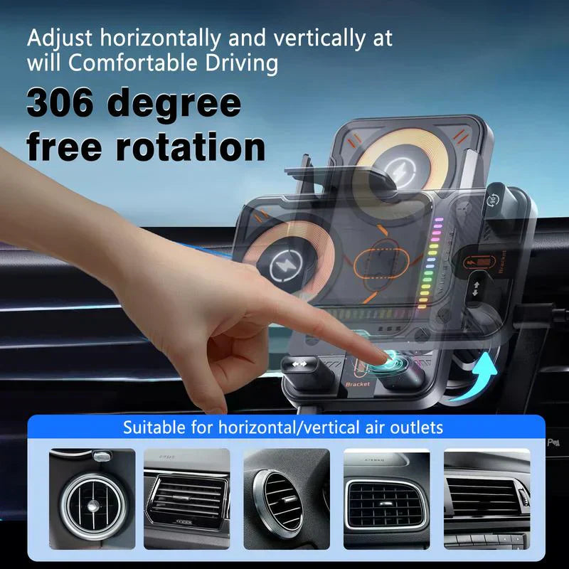 🎉LAST DAY SALE 50% OFF⚡50K+ SOLD 📱Smart 2-in-1 Car Rotating Mobile Phone Holder & Wireless Charger⚡