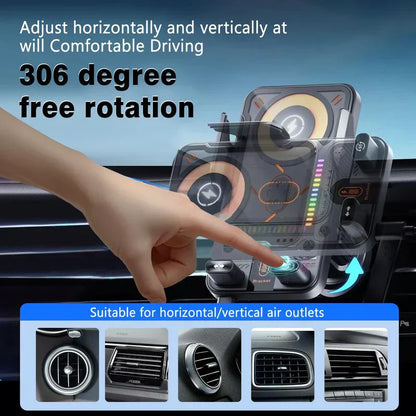 🎉LAST DAY SALE 50% OFF⚡50K+ SOLD 📱Smart 2-in-1 Car Rotating Mobile Phone Holder & Wireless Charger⚡
