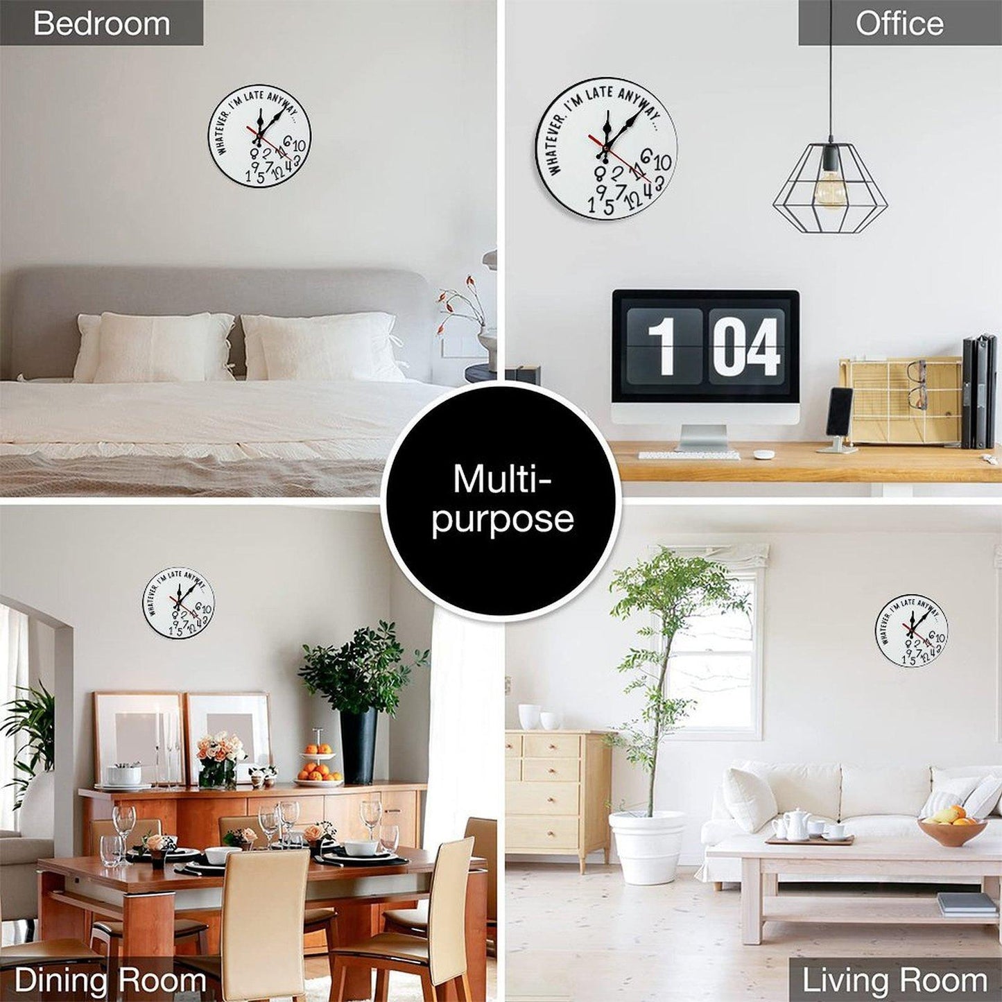 🔥Last Day 49% OFF -"I'm Late Anyway" Wall Clock😂⏰