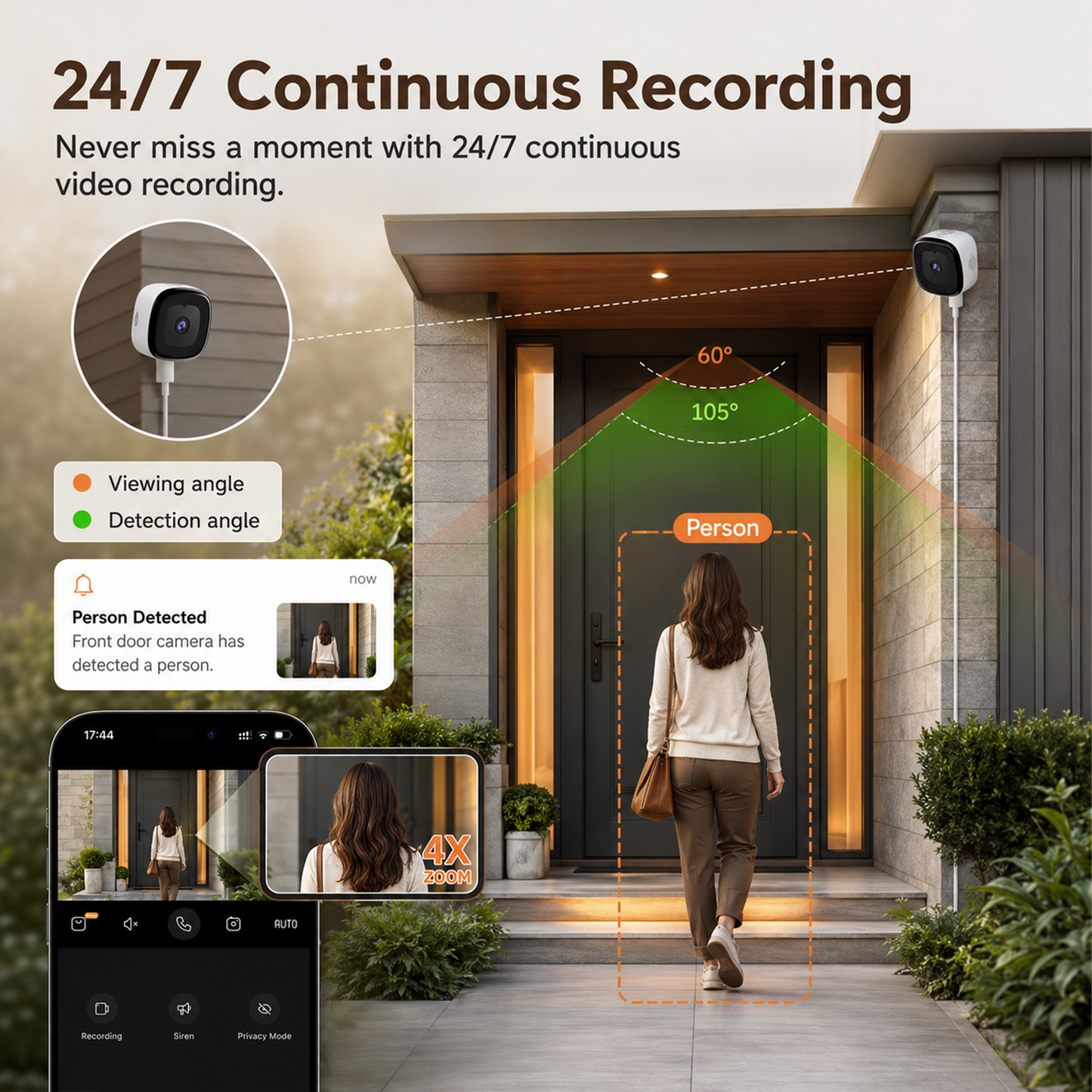 🔥 crystal-clear 2K security camera 🎥 Color Night Vision 🌙 24/7 Recording & Smart Alerts 🚨 Easy Install! 🔒