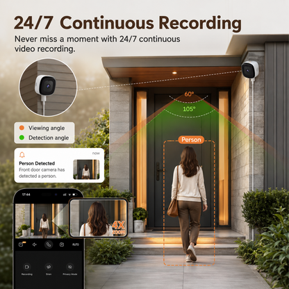 🔥 crystal-clear 2K security camera 🎥 Color Night Vision 🌙 24/7 Recording & Smart Alerts 🚨 Easy Install! 🔒