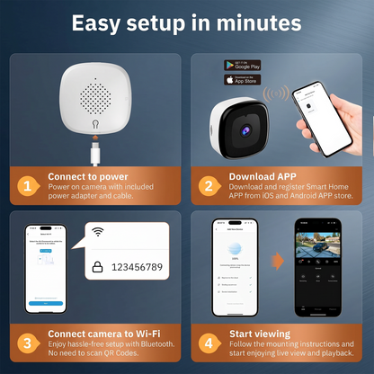 🔥 crystal-clear 2K security camera 🎥 Color Night Vision 🌙 24/7 Recording & Smart Alerts 🚨 Easy Install! 🔒