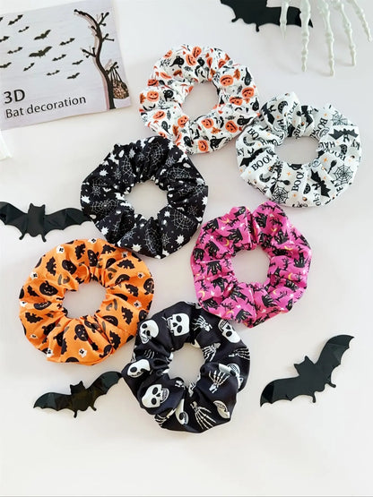 🎃 Hand-Illustrated Halloween Scrunchie Collection
