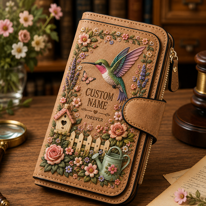 🌸 Personalized Garden Embossed Wallet