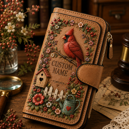 🌸 Personalized Garden Embossed Wallet