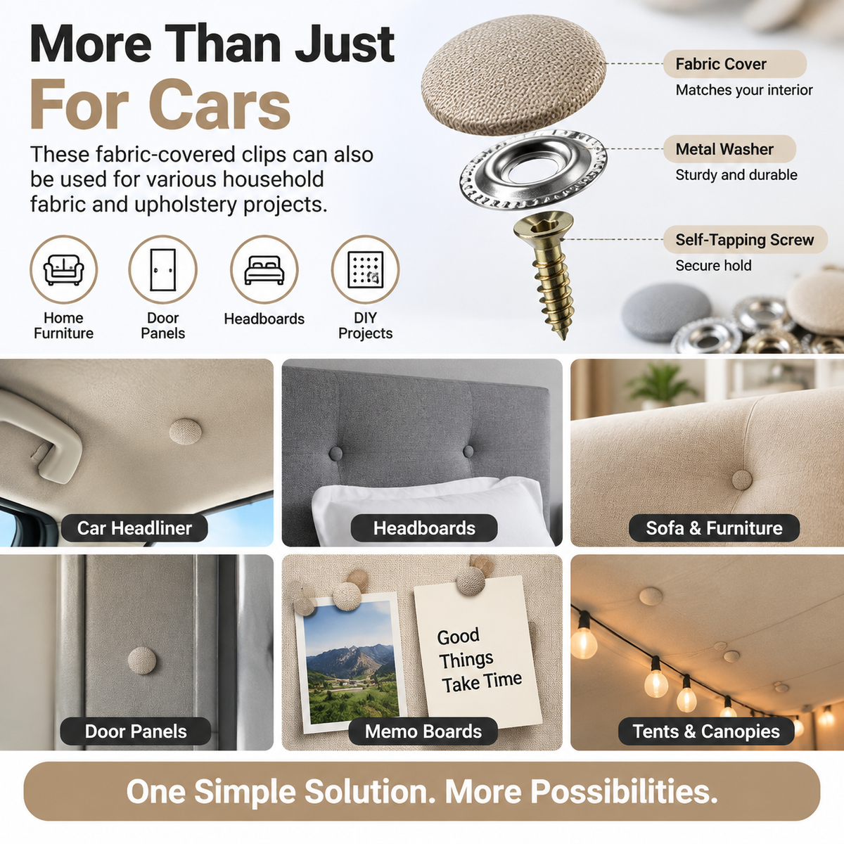 DIY CAR HEADLINERREPAIR KIT I Fix Loose RoofLiner Without Full UpholsteryReplacement -50 Pack