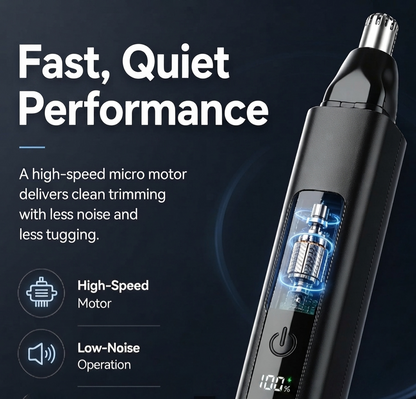 Professional LED Display Nose & Ear Trimmer, Painless Travel Gifts for Men Women