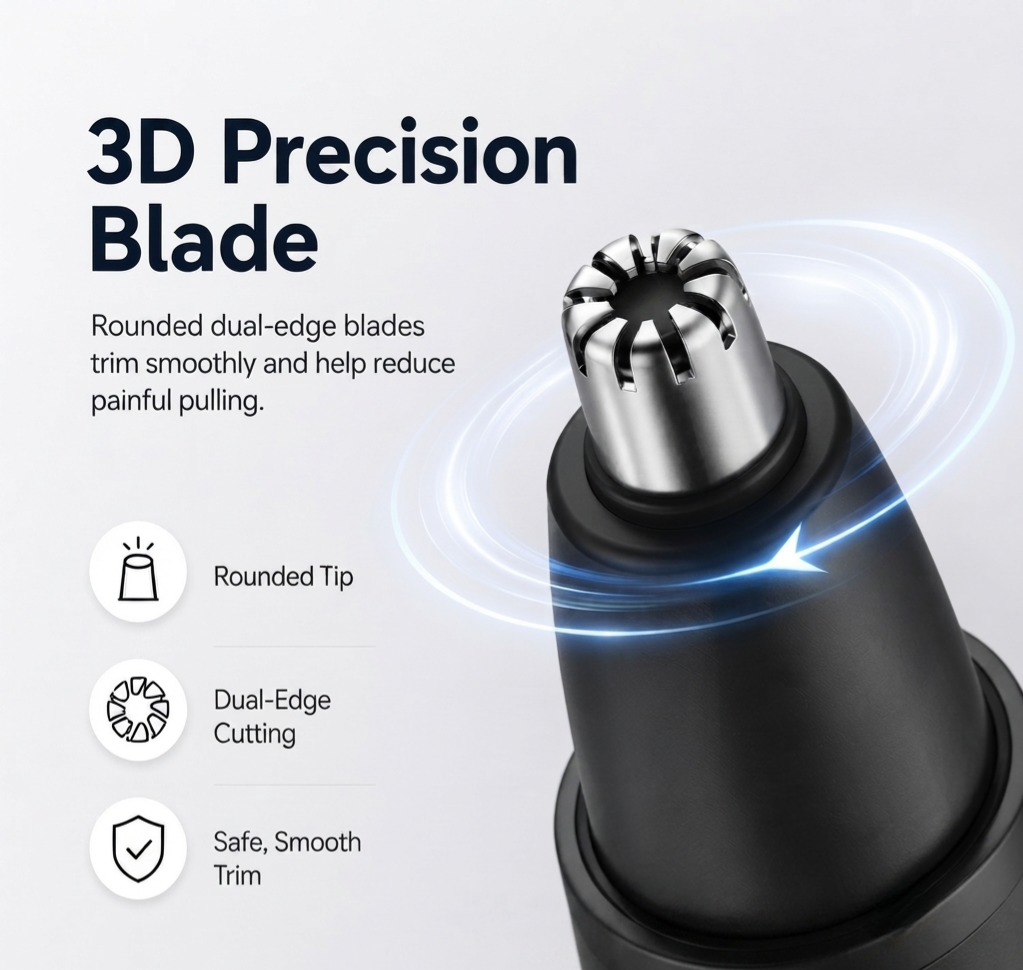 Professional LED Display Nose & Ear Trimmer, Painless Travel Gifts for Men Women
