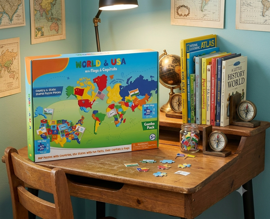 🔥Last Day 49% OFF - 🌍 World Map & USA Map Puzzle Set