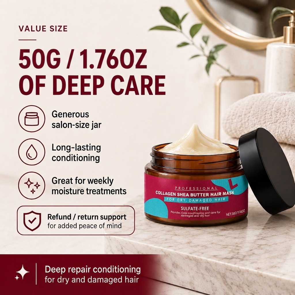 🌿 Collagen & Shea Butter Hair Mask – Deep Repair Treatment for Dry/Damaged Hair
