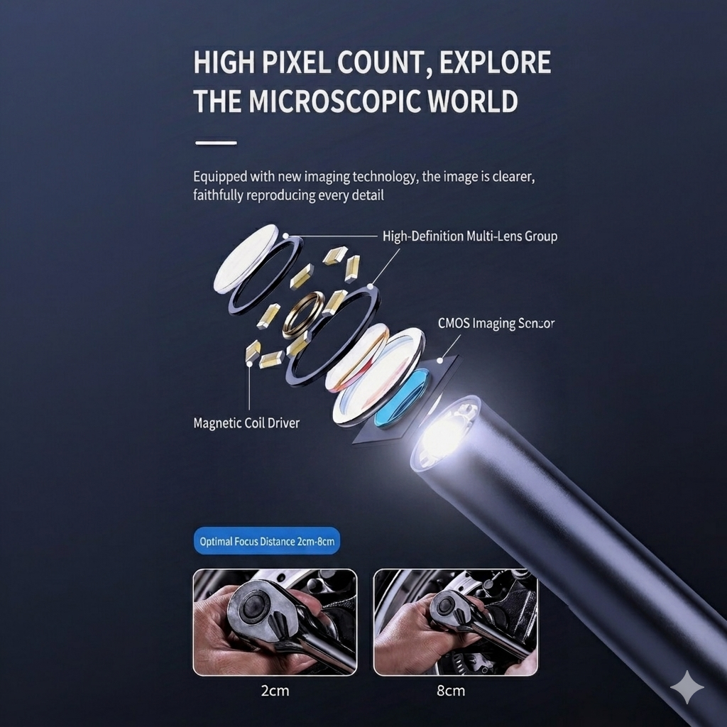 💥LIMITED-TIME 50% OFF!🔥High-Resolution Waterproof Endoscope Camera