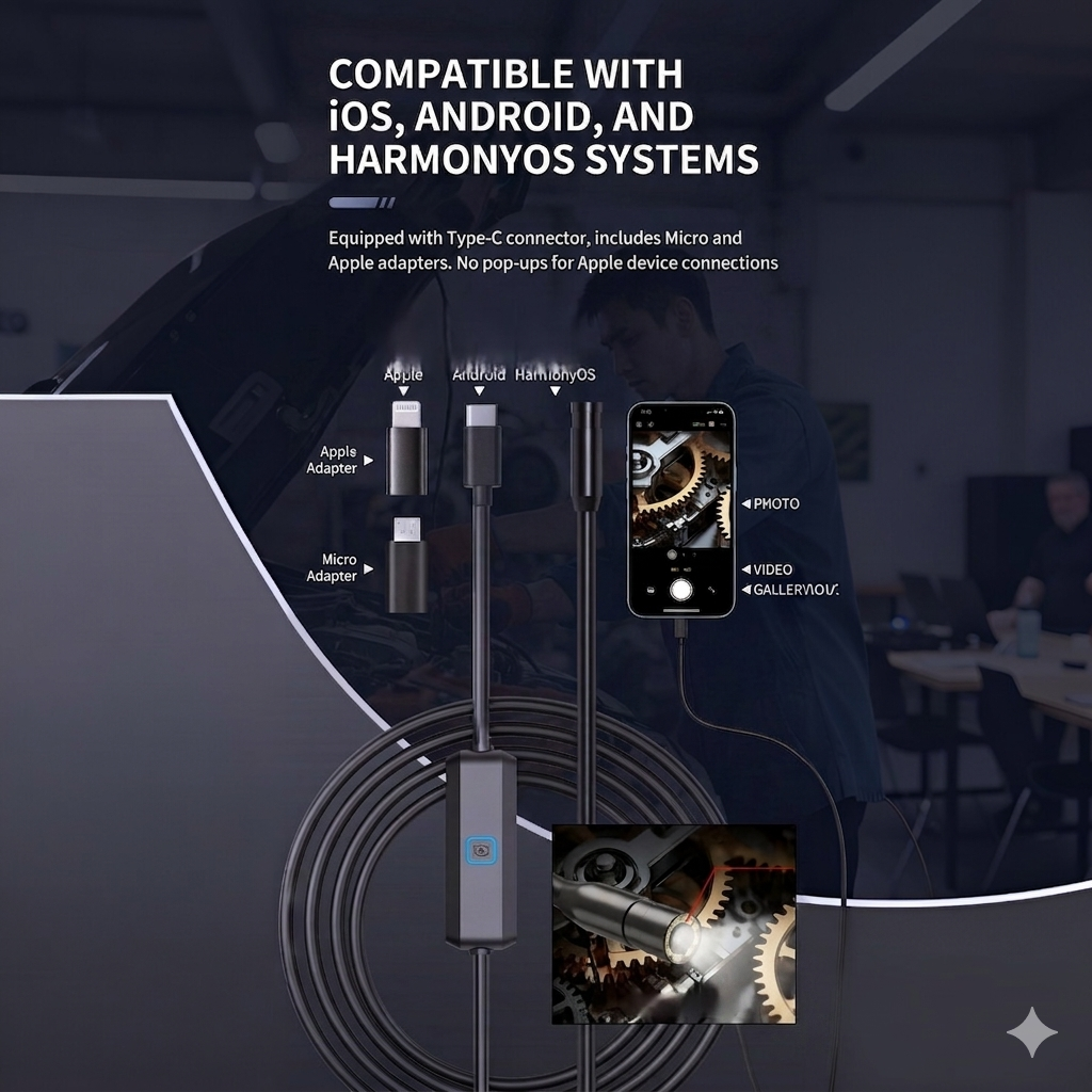 💥LIMITED-TIME 50% OFF!🔥High-Resolution Waterproof Endoscope Camera