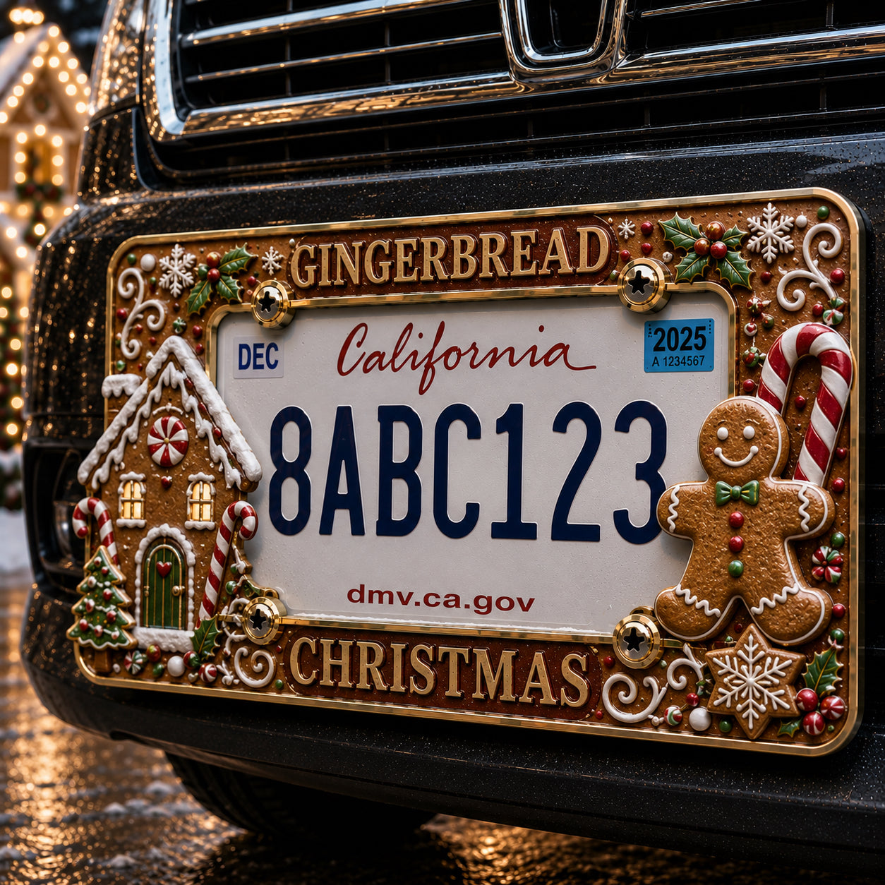 🎄Christmas License Plate Frame – Festive Style for Every Ride