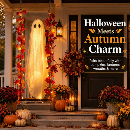 👻Free Shipping🍁Light-Up Maple Ghost Swing Halloween Decoration