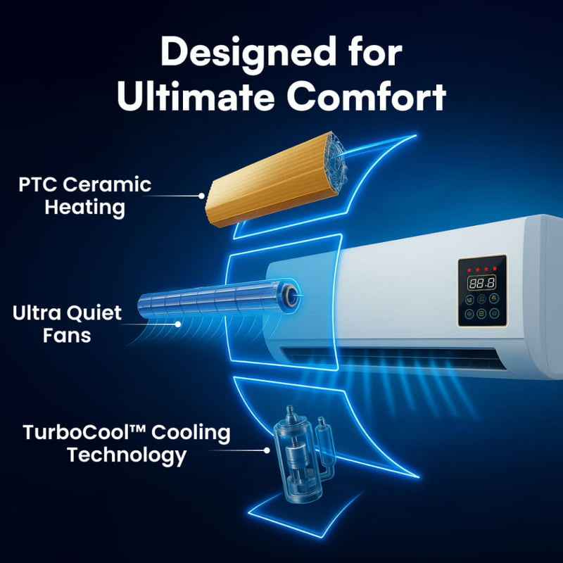 ❄️🔥 2-in-1 Wall-Mounted Heater & Air Cooler | Fast Cooling & Heating for Any Room