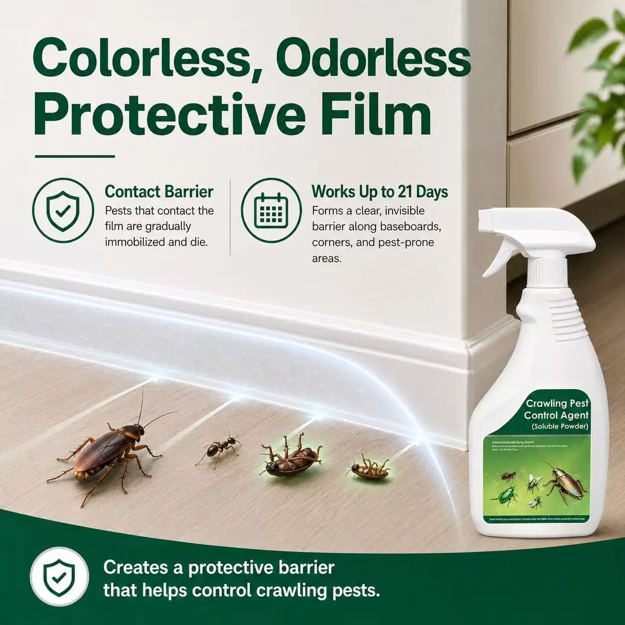Multi-Purpose Pest Control Kit - For Roaches,Ants, Spiders, Bed Bugs & 40+ HouseholdPests, Indoor & Outdoor Application