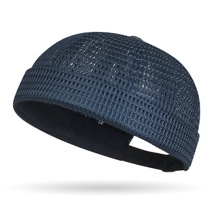 Men’s Breathable Brimless Docker Hat – Lightweight Mesh Skull Cap for Summer Outdoor Wear