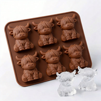 🔥🐮Mini Highland Cow Ice Cube Mold – Cute 3D Ice for Drinks, Parties & Gifts
