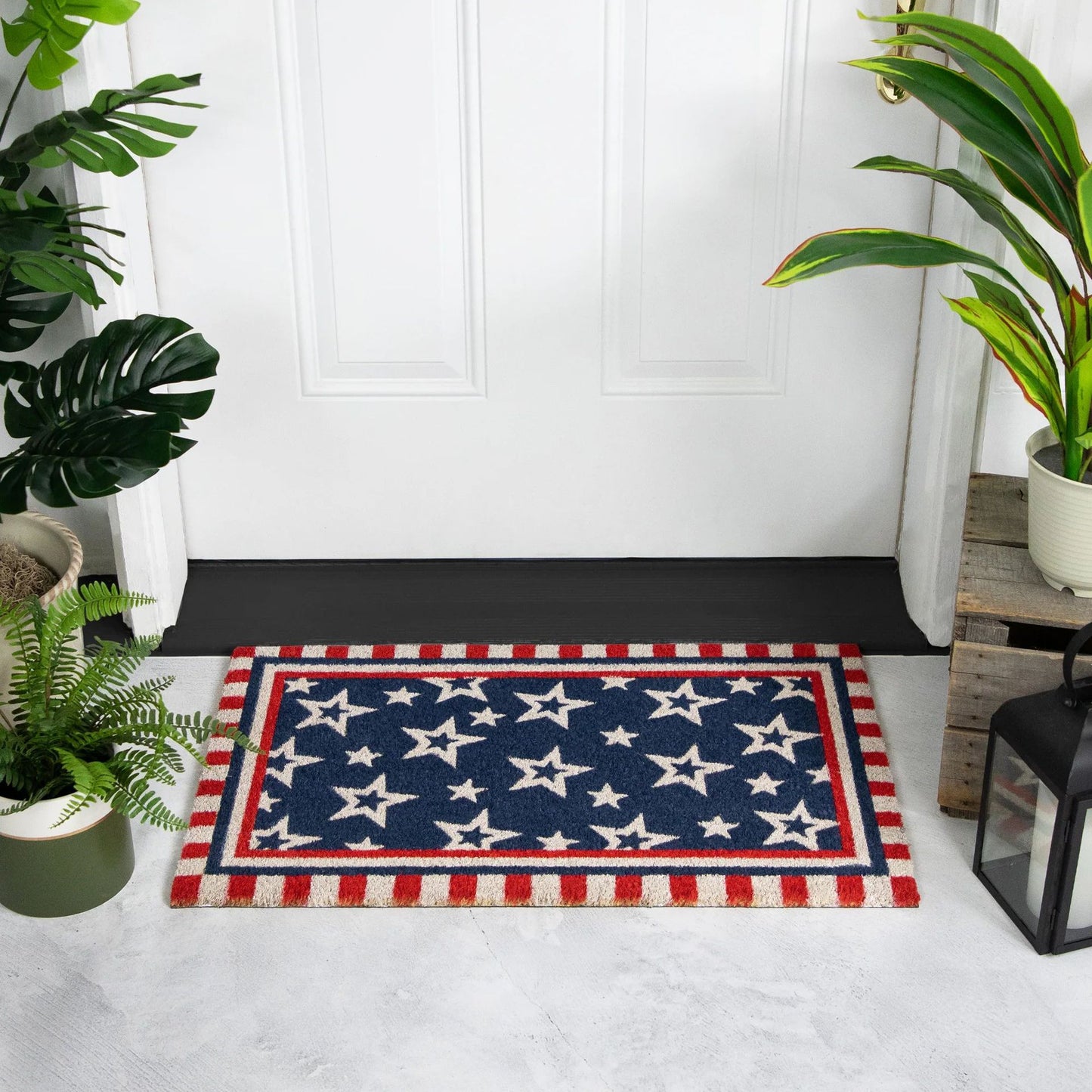 🔥Limited Time 50% Off✨Northlight Americana Stripes Stars Coir Doormat 15.8"x 23.6"