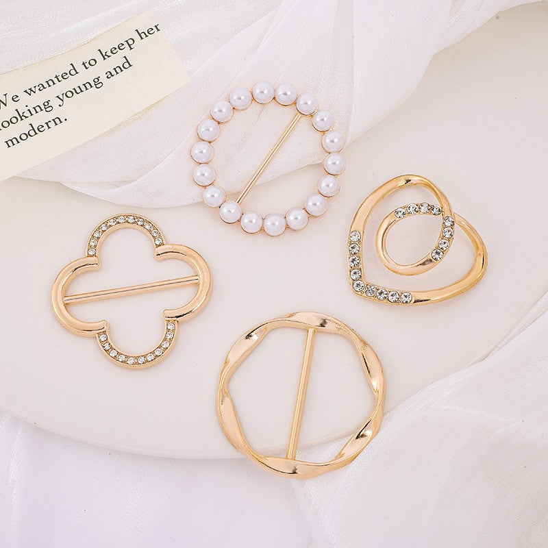 👗4 Counts Women's Fashion Metal Shirt Clips