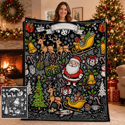 🎨DIY Christmas Coloring Blanket – Color-Your-Own Holiday Family Activity🎄