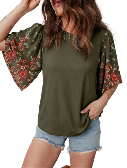 🔥Limited Time 49% Off✨Women's T Shirts Tops Casual Loose Stretchy Ribbed Shirts