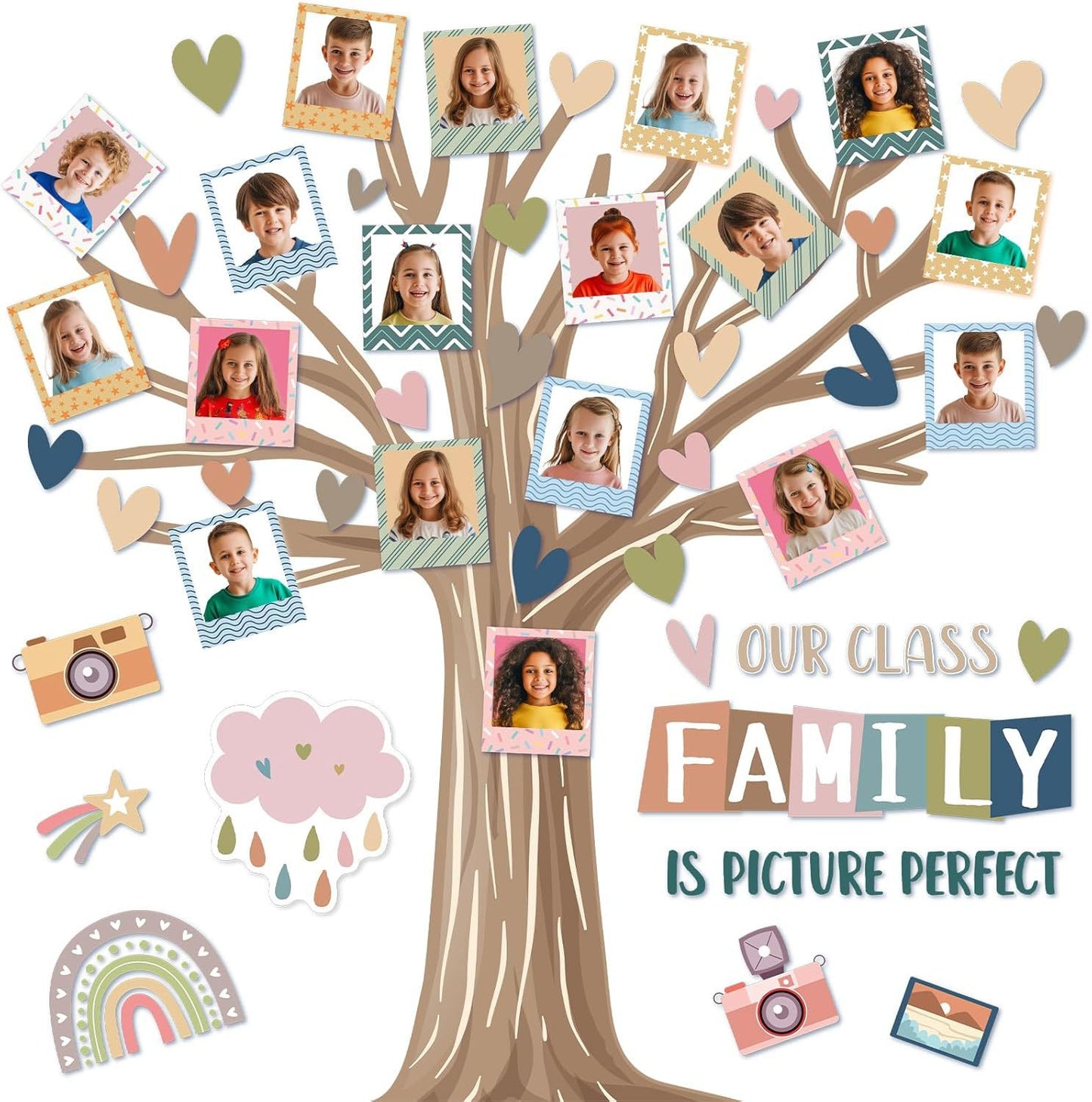 🏫"Our Class Is a Big Family" Photo-Frame Style Bulletin Board Decoration🎒