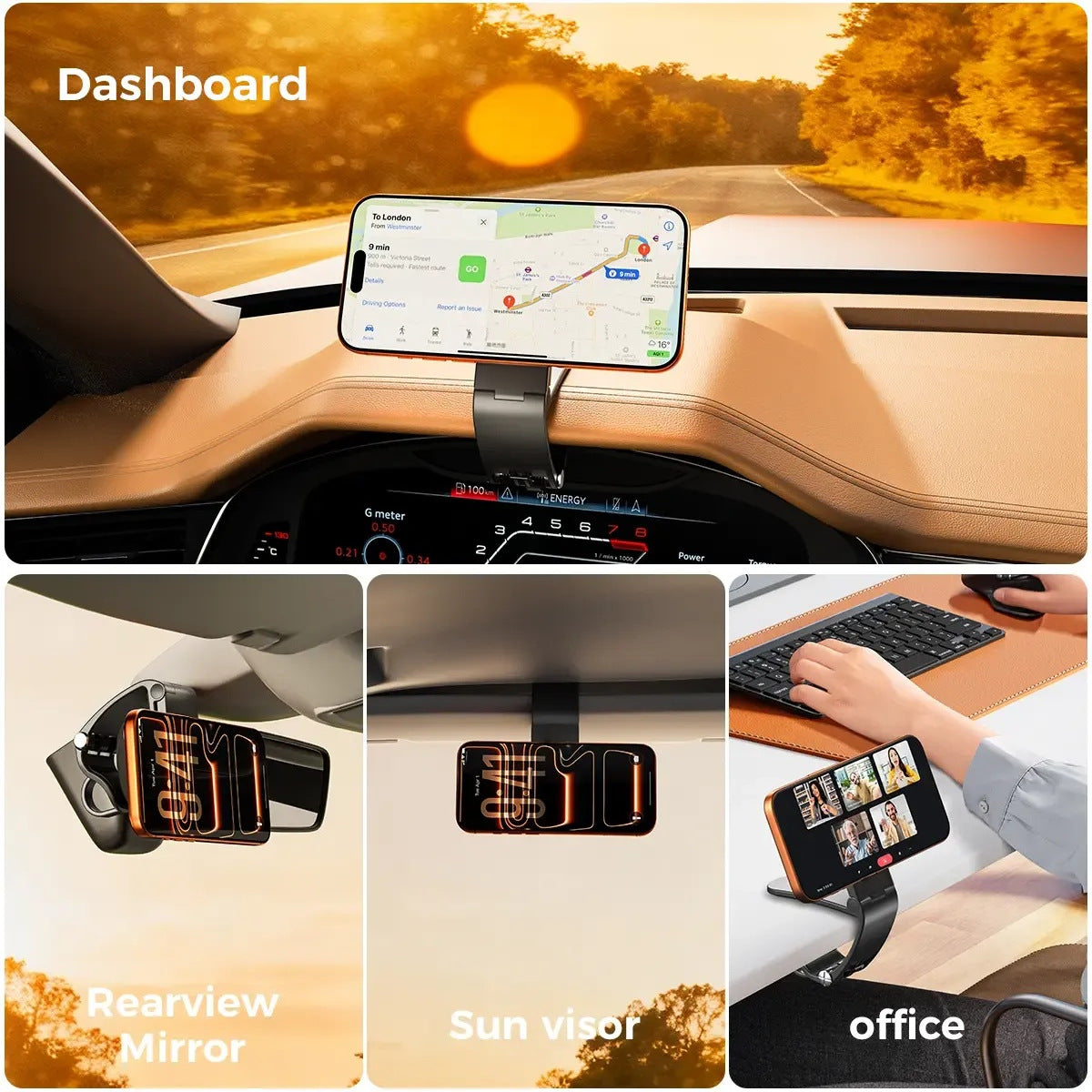 🧲Magnetic Car Phone Mount 📱Dashboard Clip Holder for Magnetic Smartphones