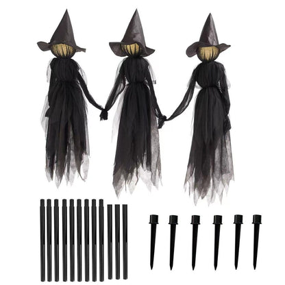 🧙 3 Pack Voice Control Light-Up Holding Hands Witch Decor