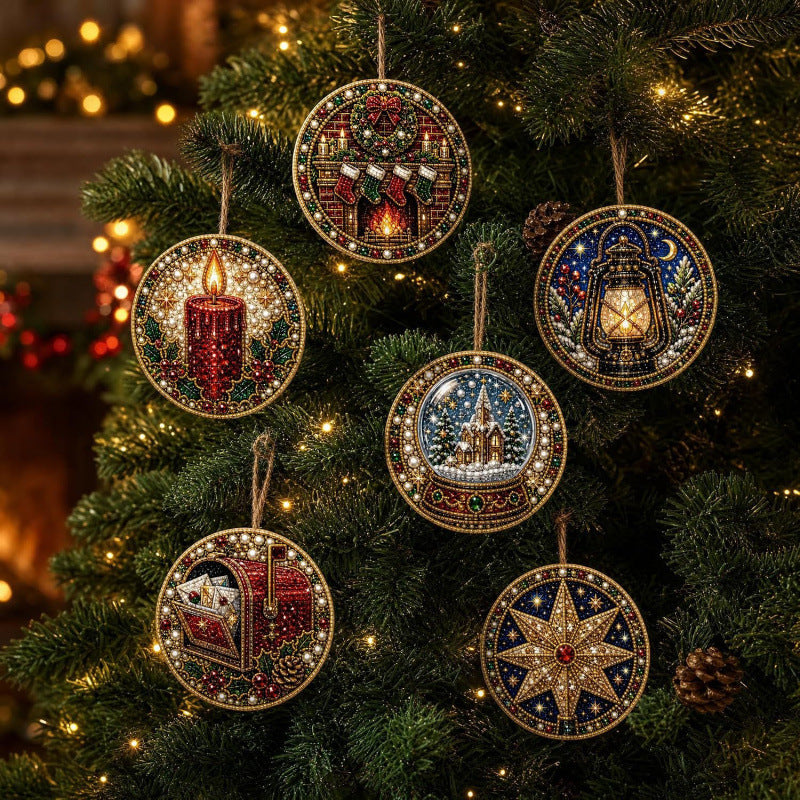 5D DIY Christmas Ornament – Sparkling Beads & Acrylic, 3D Glow, Easy to Make. Perfect for the Tree, Window & Gifts!
