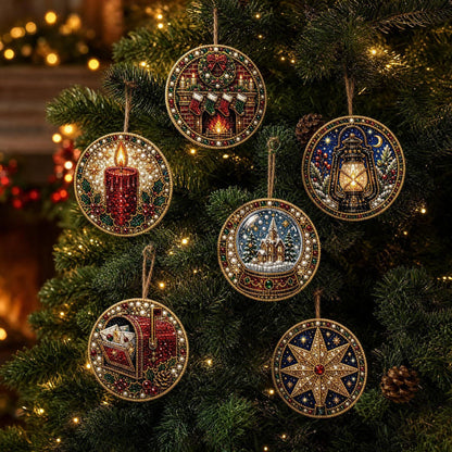 5D DIY Christmas Ornament – Sparkling Beads & Acrylic, 3D Glow, Easy to Make. Perfect for the Tree, Window & Gifts!