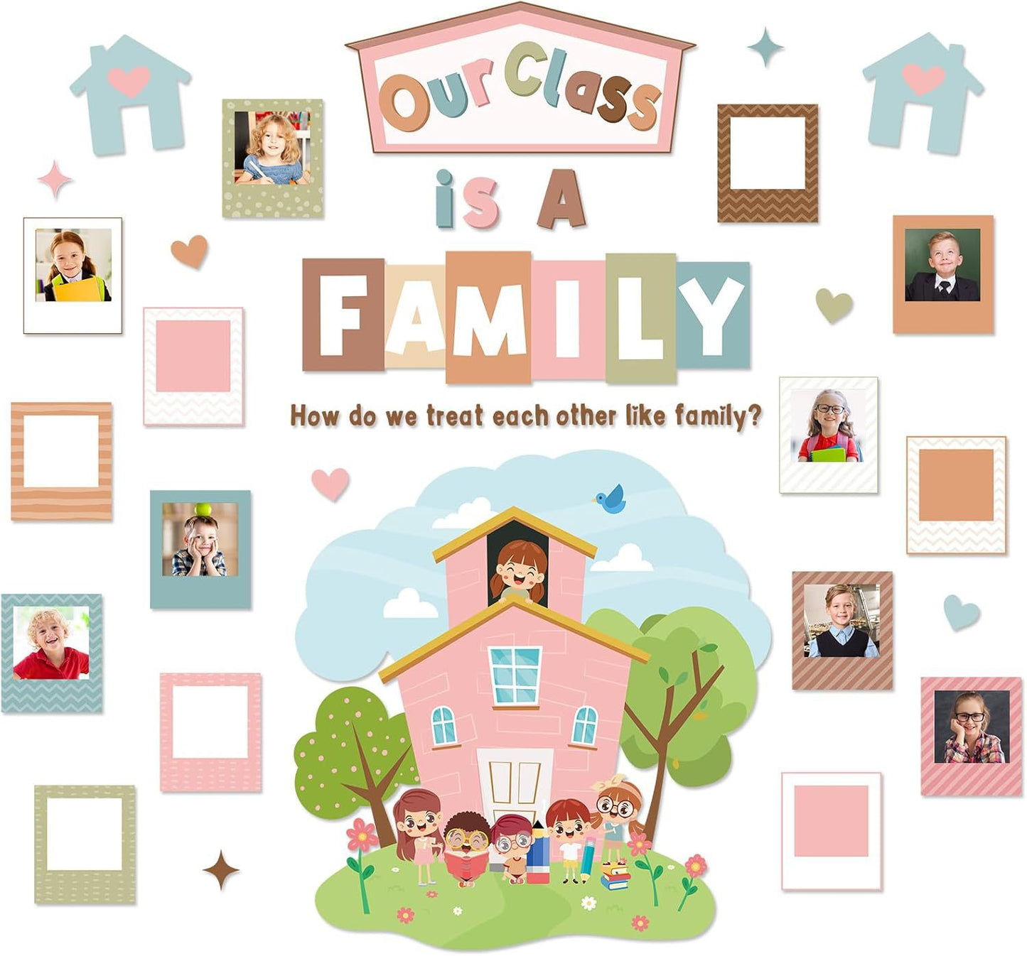 🏫"Our Class Is a Big Family" Photo-Frame Style Bulletin Board Decoration🎒