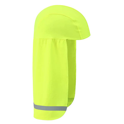 Cool-to-the-touch, reflective sun-protective neck-covering sun hat