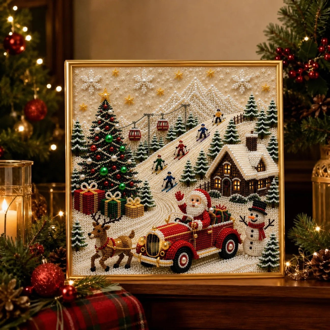 🧘Relaxing & Beginner-Friendly - 🎨💎DIY Christmas Pearl Diamond Painting Art Kit