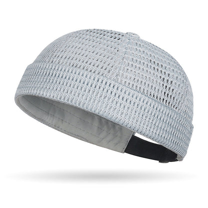 Men’s Breathable Brimless Docker Hat – Lightweight Mesh Skull Cap for Summer Outdoor Wear