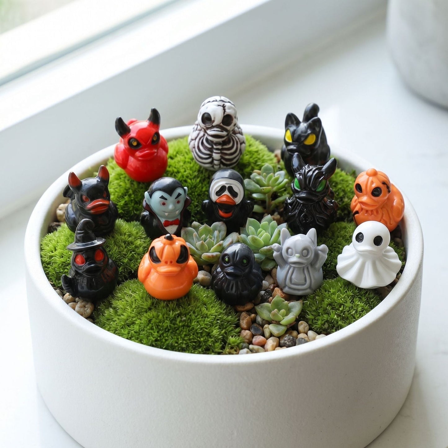 👻30 PCS Mini Demon Ghost Skull Resin Duck Desktop Decoration Item
