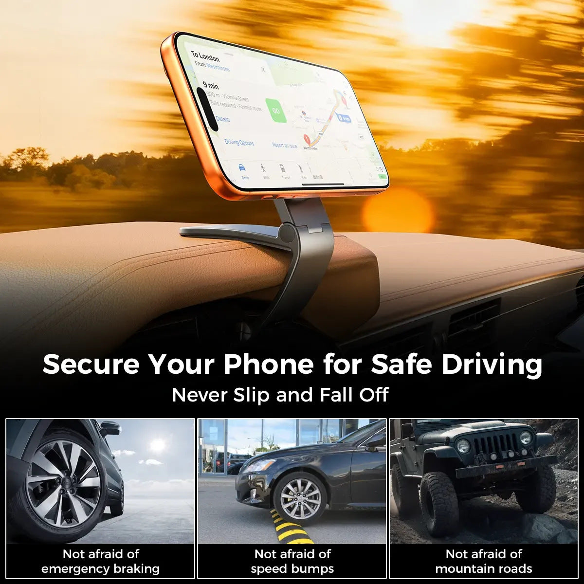 🧲Magnetic Car Phone Mount 📱Dashboard Clip Holder for Magnetic Smartphones