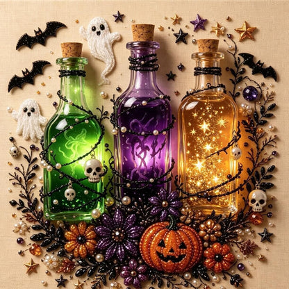 🔥 Last Day 49% OFF – 👻✨ Halloween Pearl Art DIY Kit – Turn Tiny Pearls into Spooky-Cute Magic