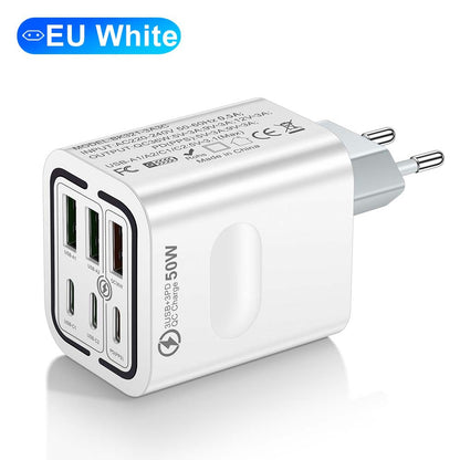 🔥Limited Time 50% Off✨Portable Multi Port Charging Station 50W, 6-Port USB C & USB A