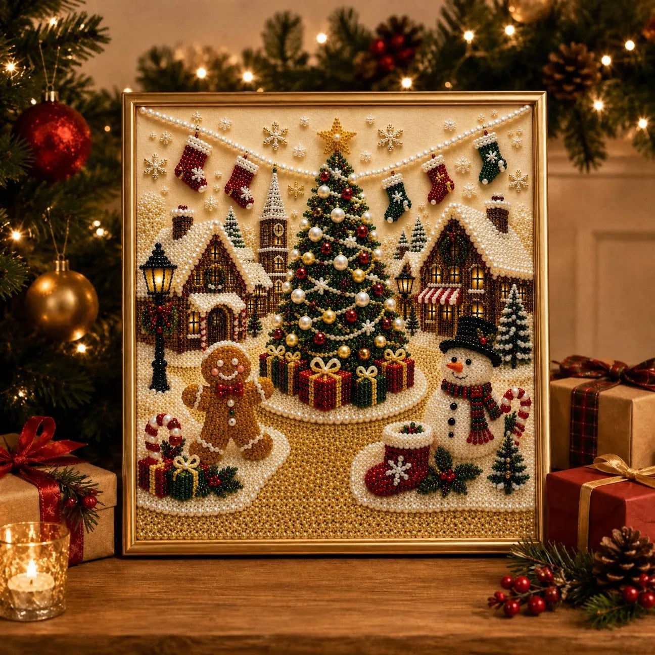 🧘Relaxing & Beginner-Friendly - 🎨💎DIY Christmas Pearl Diamond Painting Art Kit
