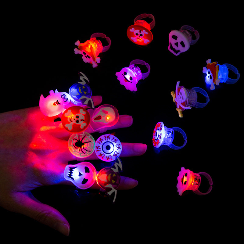 🎃Glow Halloween Rings 50 Pack - Flashing LED Party Favors for Kids
