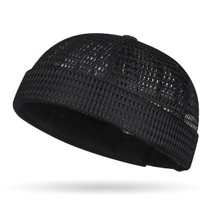 Men’s Breathable Brimless Docker Hat – Lightweight Mesh Skull Cap for Summer Outdoor Wear