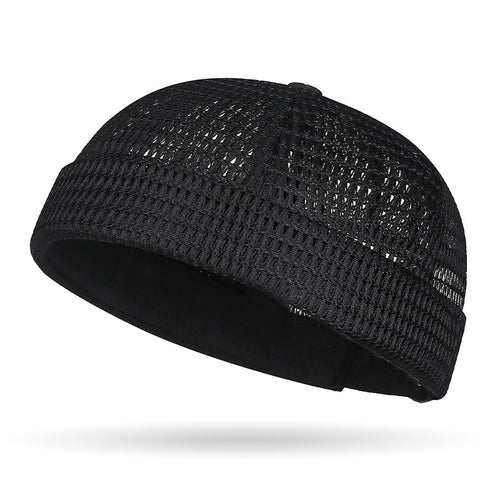 Men’s Breathable Brimless Docker Hat – Lightweight Mesh Skull Cap for Summer Outdoor Wear
