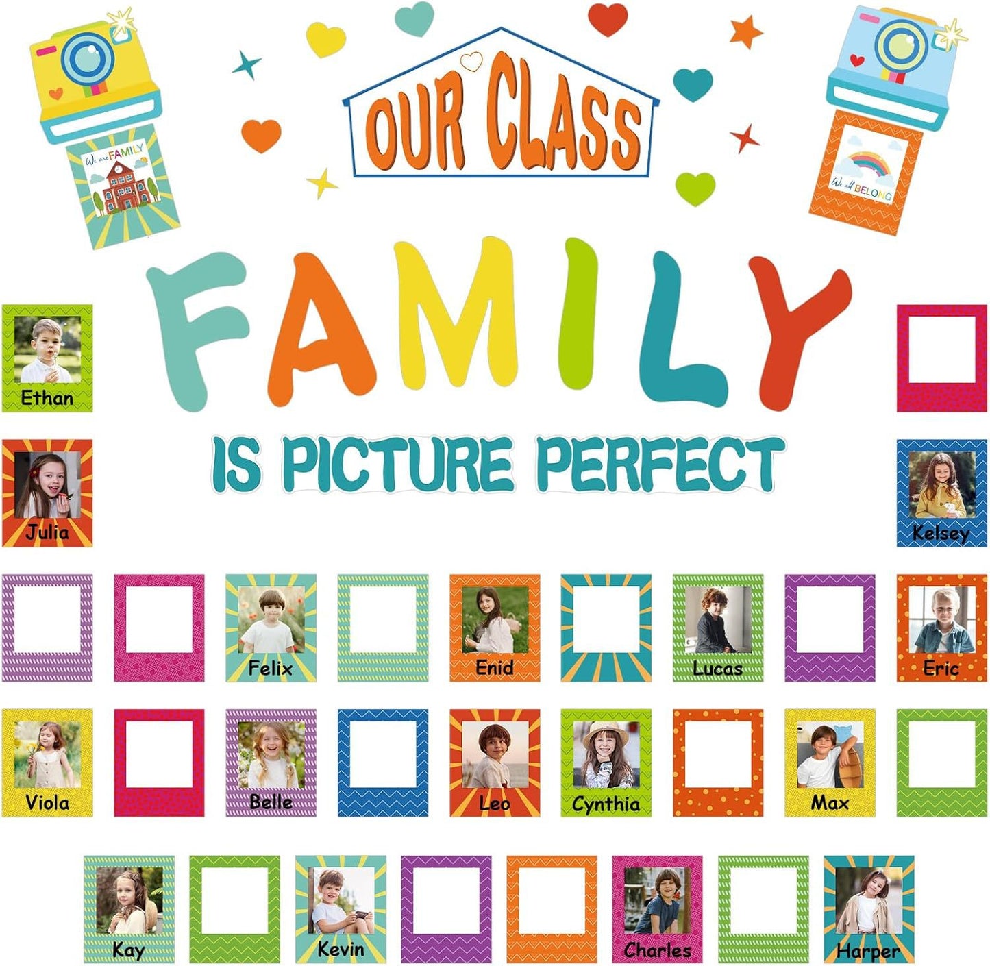 🏫"Our Class Is a Big Family" Photo-Frame Style Bulletin Board Decoration🎒