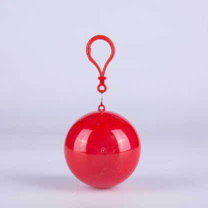 Hooded Disposable Rain Poncho, Waterproof Tear-Resistant Portable Raincoat with Keychain Ball