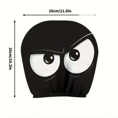 😆 Funny Cartoon Car Headrest Covers – 2PCS 2D Universal Fit 🚗