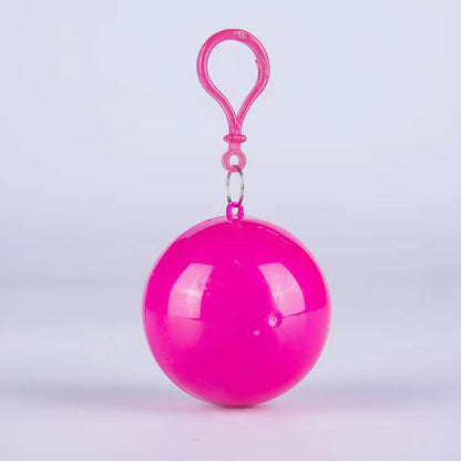 Hooded Disposable Rain Poncho, Waterproof Tear-Resistant Portable Raincoat with Keychain Ball
